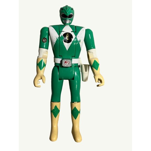 Vintage 1993 Bandai Green Power Ranger Action Figure 5.75" Flip Head - Picture 2 of 9